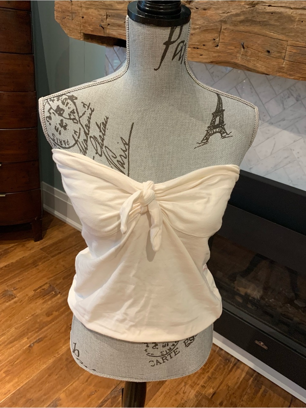aerie Cream Strapless Tie-Front Camisole